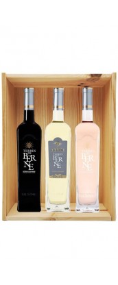 Coffret cadeau bois vin Provence Terres de Berne Personnalisé