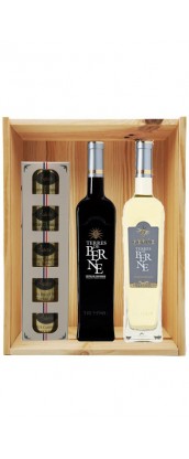 Coffret cadeau bois vin Provence Terres de Berne Personnalisé +Ecrin Sarladais